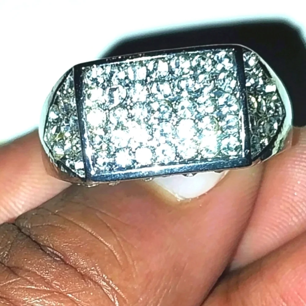 Modern Men's 925 Blinged Out Ring Sz 11